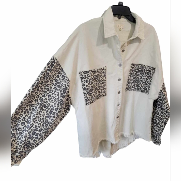 POL Distressed White Animal Print Jacket Size M - Picture 2 of 8